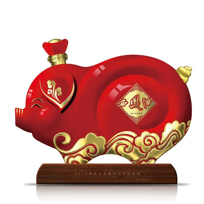 西凤酒猪福&middot;圆满 2019亥猪年生肖纪念酒60度凤香型1500ml坛装