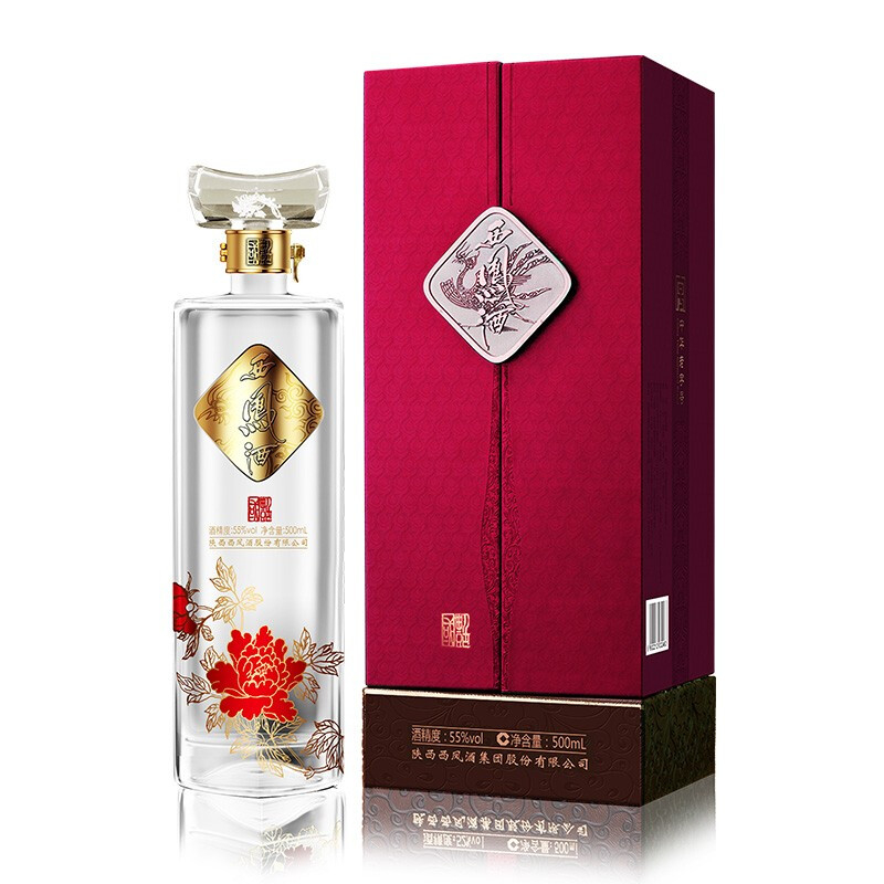 陕西国艳西凤酒珍藏B版口感绵柔凤香型55度白酒500ml单瓶装