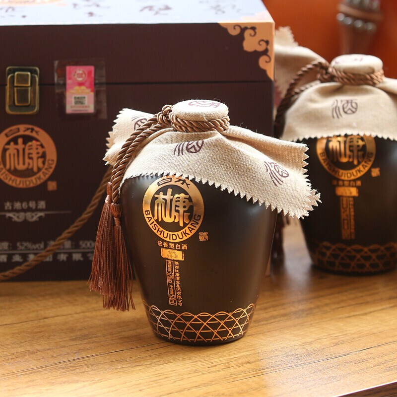 白水杜康古池六号口感浓香型52度白酒500ml单坛装