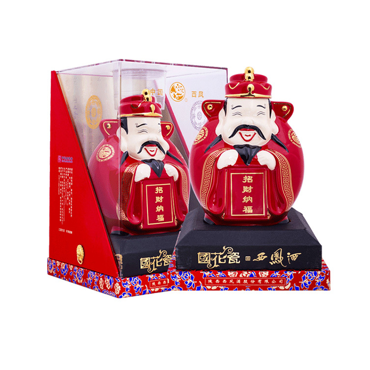 陕西西凤酒国花瓷财神酒口感凤香型52度白酒1000ml坛装