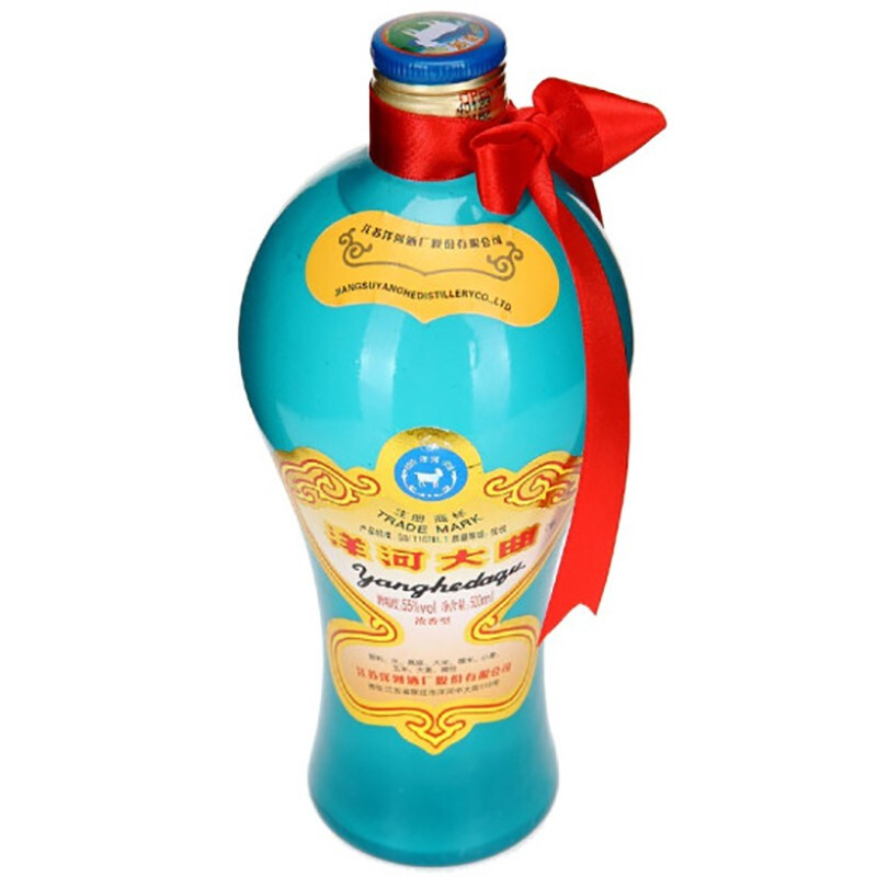 洋河大曲55度老天蓝口感绵柔浓香型白酒500ml单瓶装
