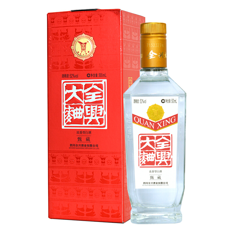 全兴大曲甄藏52度浓香型500mL单瓶装