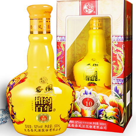 陕西西凤酒相约百年F10口感浓香型52度白酒500ml单瓶装
