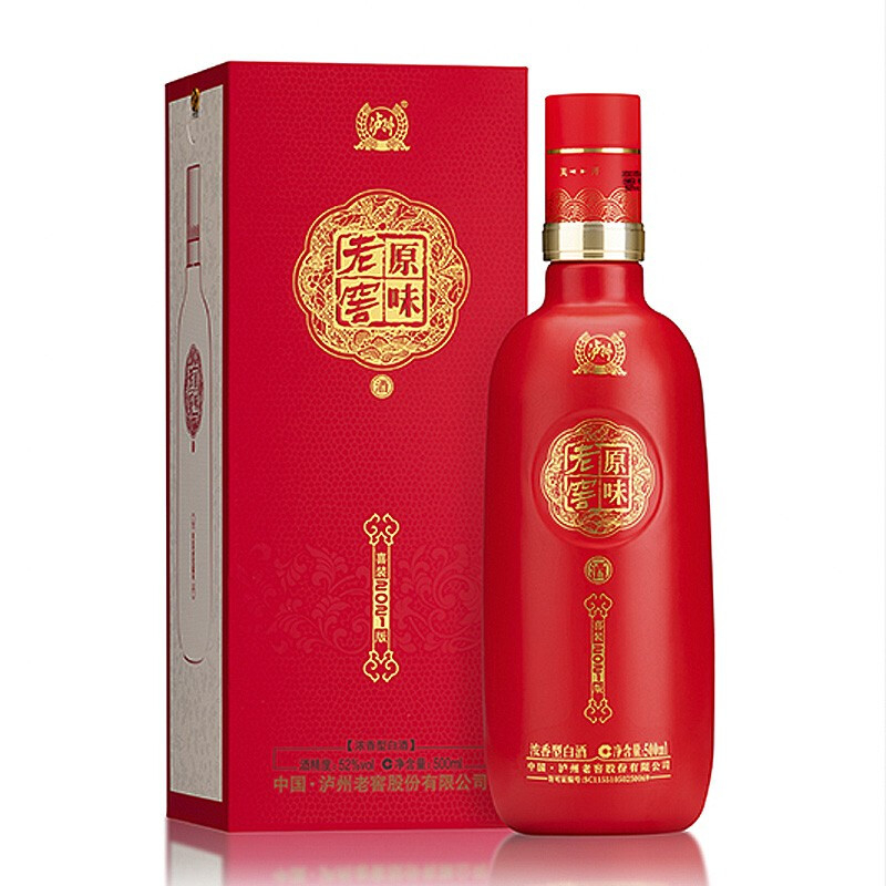 四川泸州老窖2021年原味老窖喜装升级版口感浓香型52度白酒500ml单瓶装