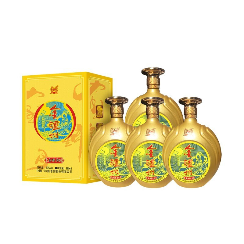 泸州老窖金泸州金醉月8口感浓香型52度白酒999ml单瓶装