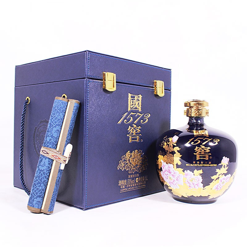 四川泸州老窖国窖1573国韵蓝口感浓香型55度白酒1000ml坛装