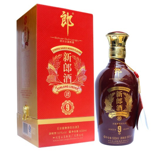 四川郎酒9年新郎酒口感兼香型50度白酒500ml单瓶装