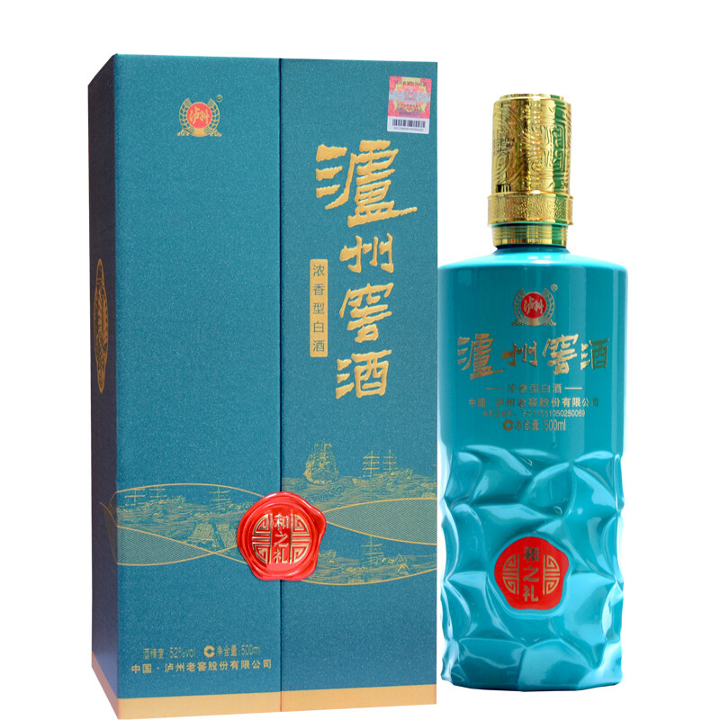 四川泸州老窖泸州窖酒和之礼蓝款口感浓香型52度白酒500ml单瓶装