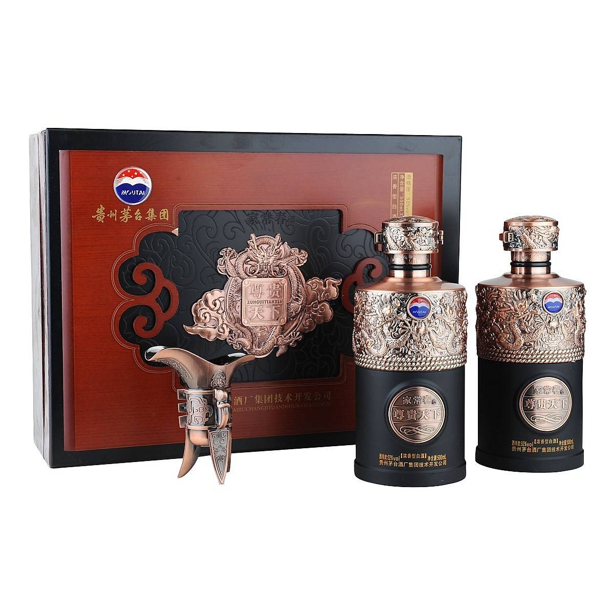 贵州茅台集团家常春四季发财礼盒口感浓香型52度白酒500ml*2礼盒装