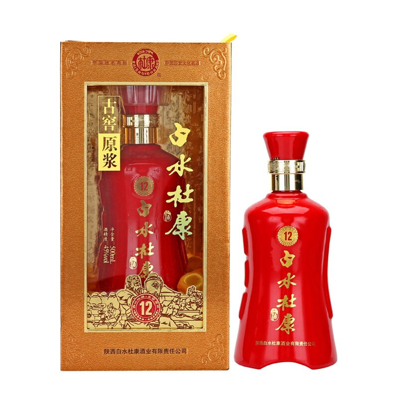 杜康酒白水杜康古窖原浆12年45度口感浓香型500ml单瓶装