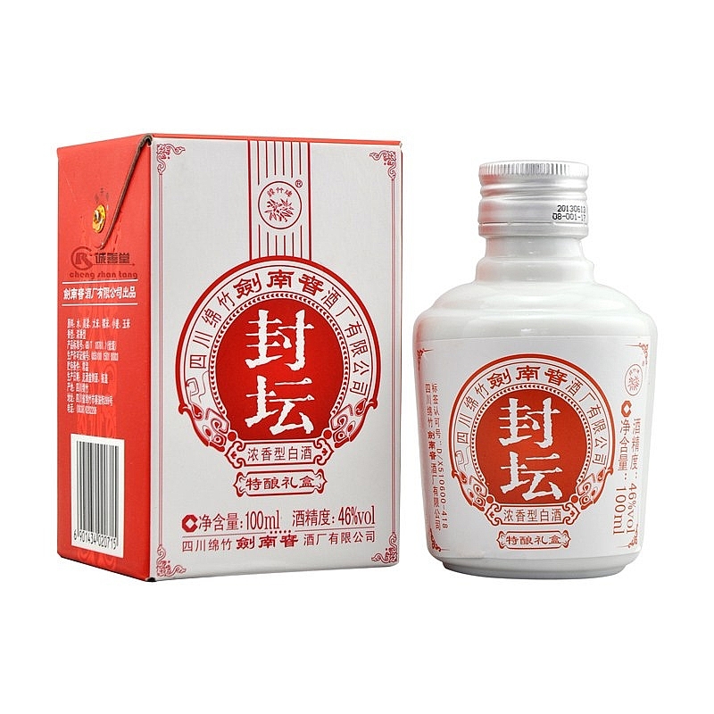 四川剑南春酒封坛特酿小酒礼盒口感浓香型46度白酒100ml礼盒装