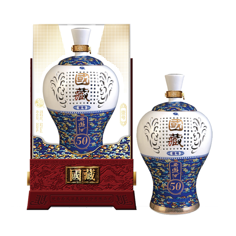 陕西西凤酒国藏50年壹号口感凤香型52度白酒500ml单瓶装