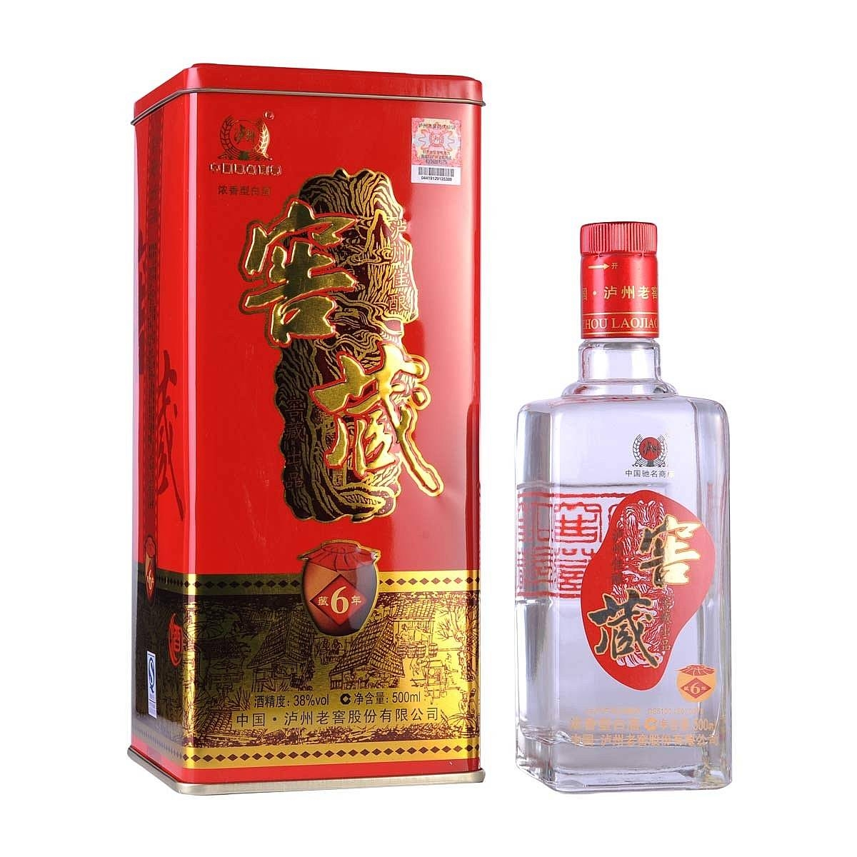 四川泸州老窖窖藏藏六年口感浓香型38度白酒500ml单瓶装