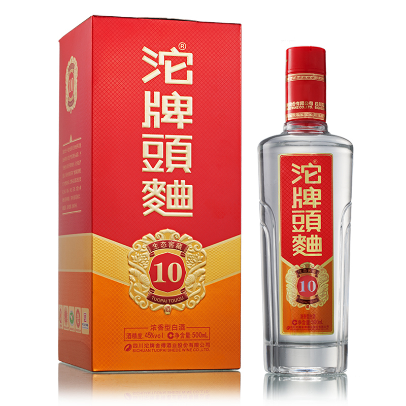 四川沱牌舍得集团沱牌头曲生态窖藏10口感浓香型45度白酒500ml单瓶装