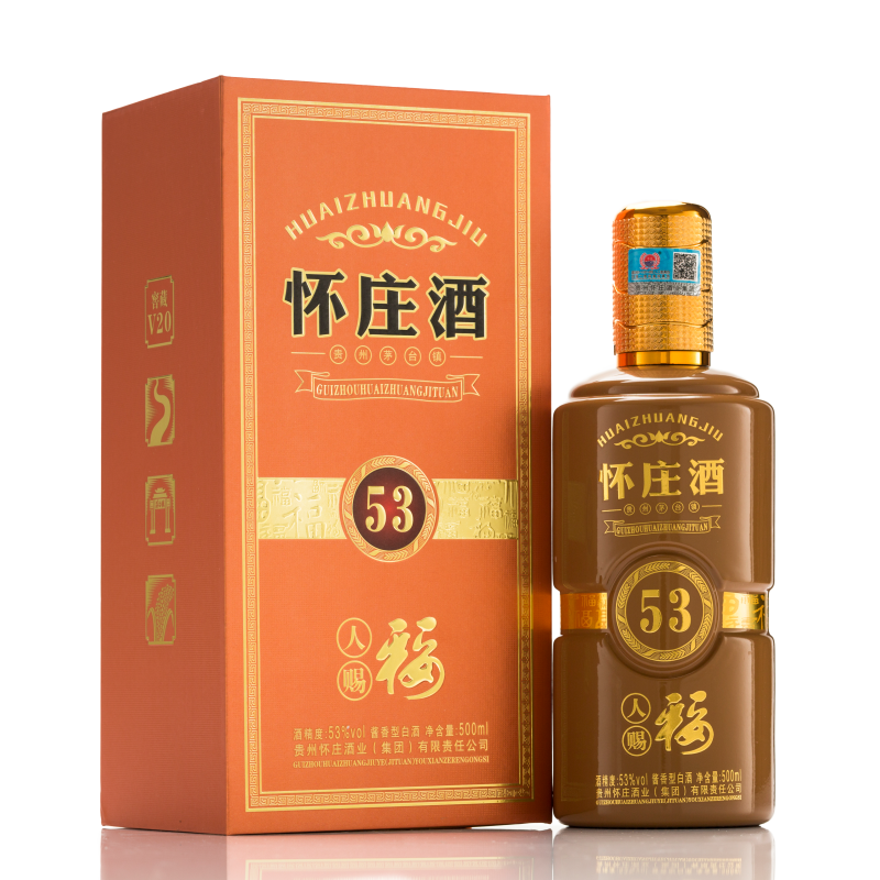 茅台镇怀庄53人赐福53度酱香型500ml单瓶装