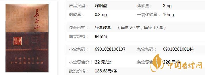 长白山揽胜多少钱一盒价格 长白山揽胜香烟零售价