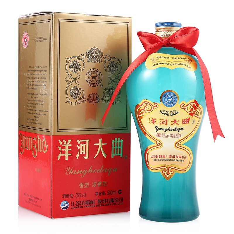 洋河大曲55度口感绵柔浓香型白酒500ml单瓶装