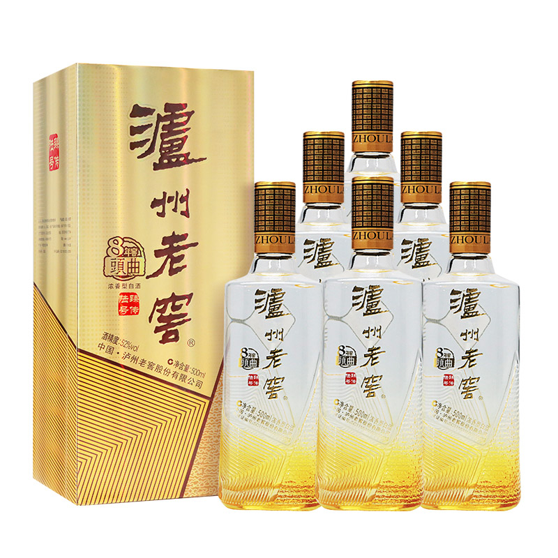 泸州老窖八年窖头曲 臻传陆号52度浓香型白酒500ml