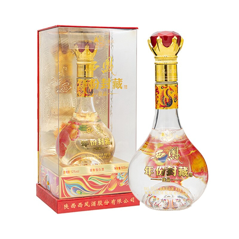 陕西西凤酒年份封藏佳品口感绵柔凤香型52度白酒500ml单瓶装