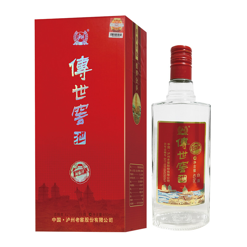 四川泸州老窖传世窖池福临祥口感浓香型42度白酒450ml单瓶装