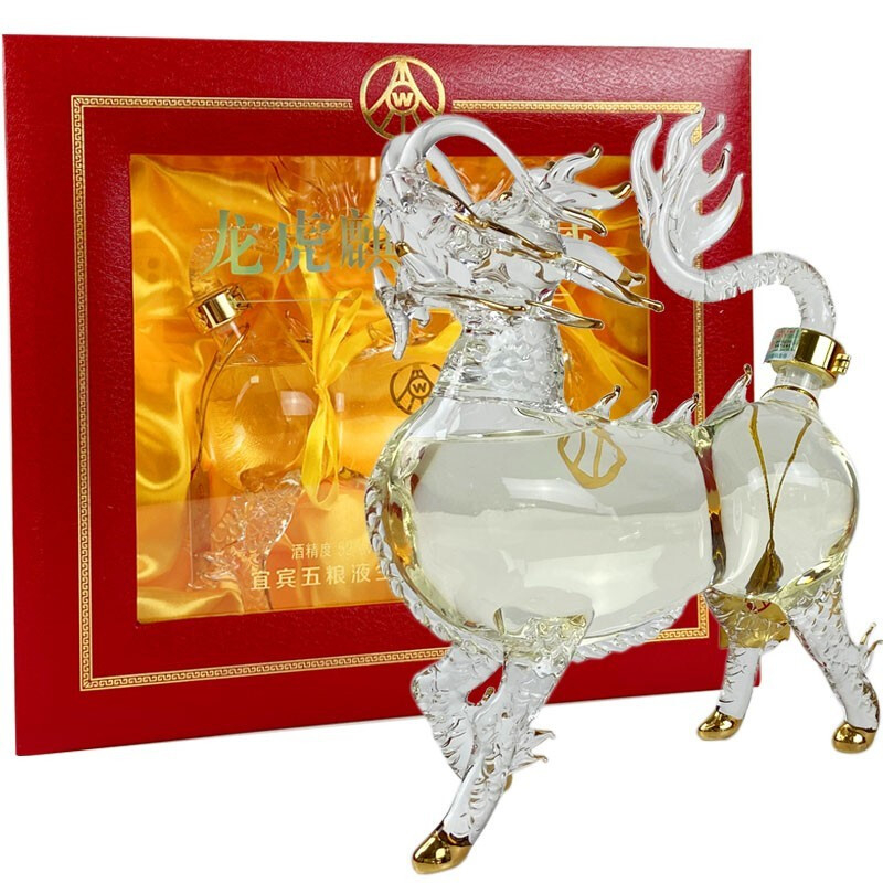 五粮液龙虎麒麟珍藏酒52度浓香型白酒688ml单瓶装