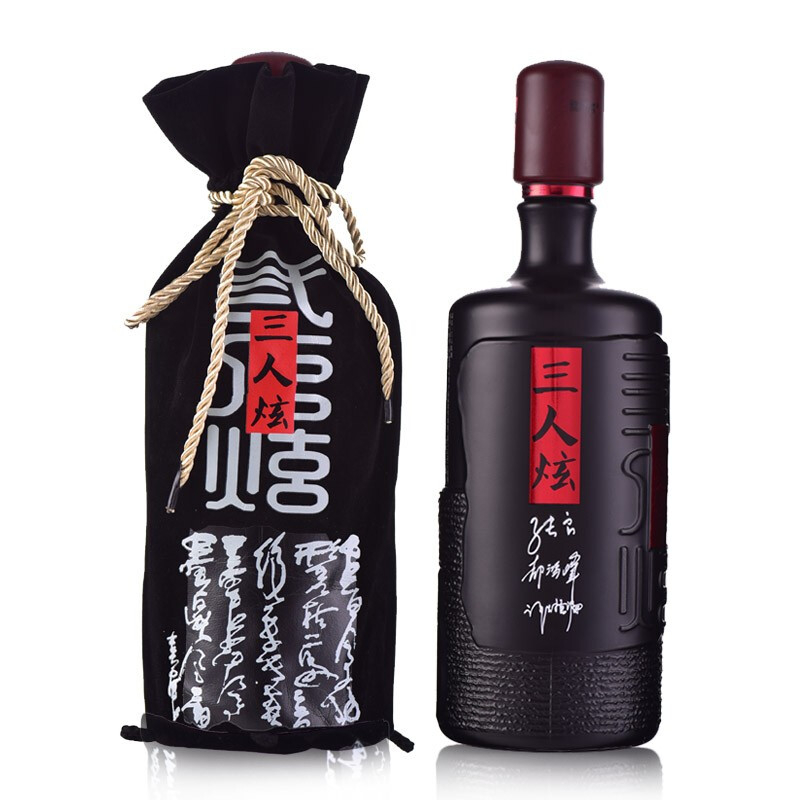 四川泸州老窖三人炫1L装口感浓香型52度白酒1000ml单瓶装