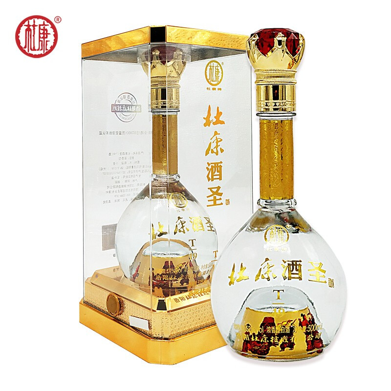 杜康酒圣T19口感浓香型52度白酒500ml单瓶装