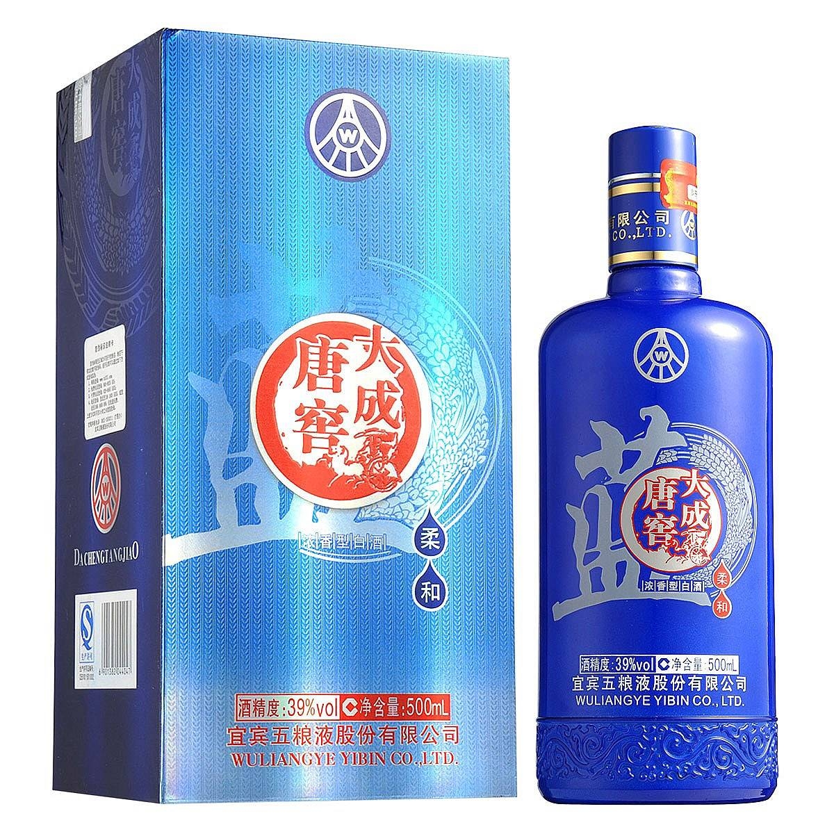 五粮液大成唐窖蓝柔和口感浓香型39度白酒500ml单瓶装