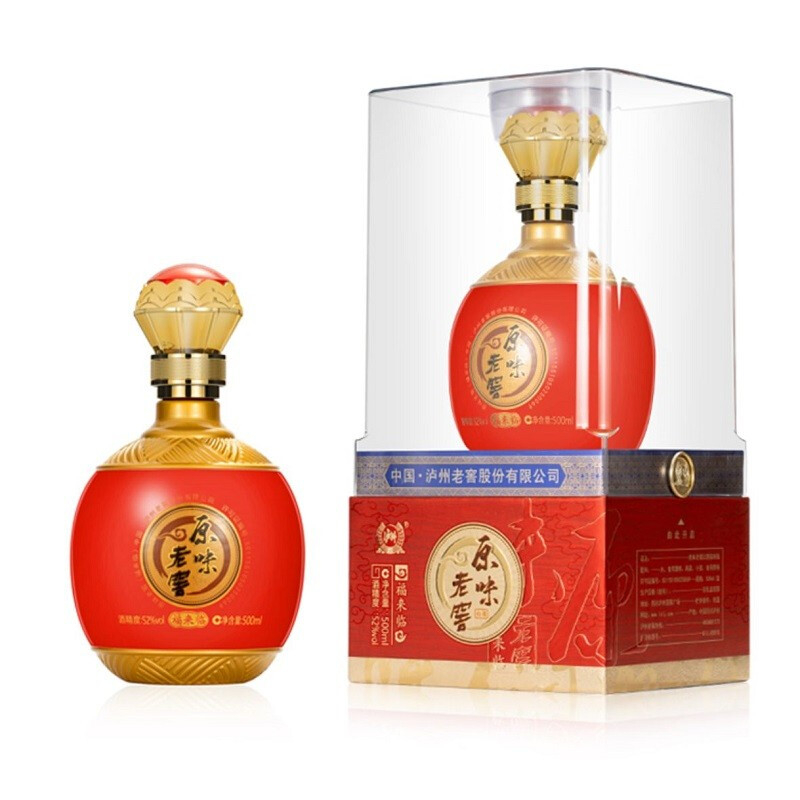 四川泸州老窖原味老窖福来临口感浓香型52度白酒500ml单瓶装