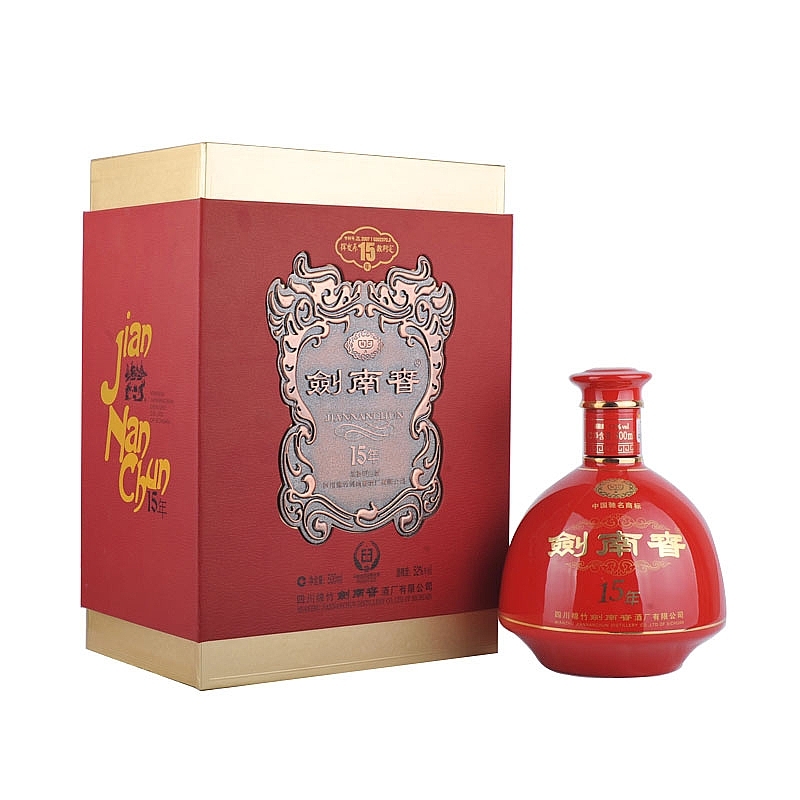四川剑南春15年红瓶口感浓香型52度白酒500ml单瓶装
