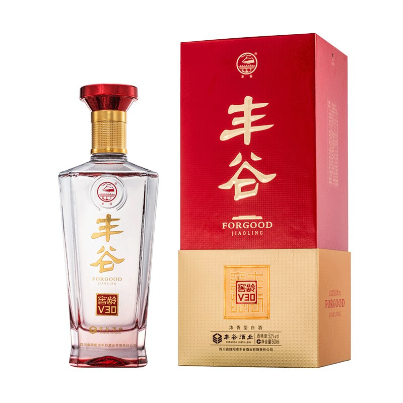 四川丰谷酒业丰谷52&deg;度窖龄V30浓香型500ml单瓶装