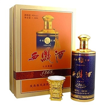 陕西西凤酒1368礼宾典藏礼盒口感凤香型52度白酒1368ml礼盒装