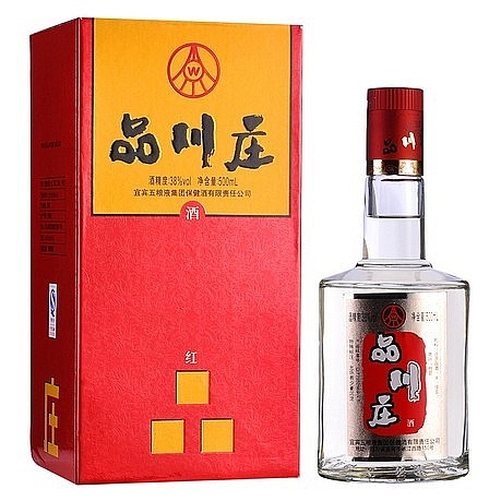 五粮液品川庄红品口感浓香型38度白酒500ml单瓶装