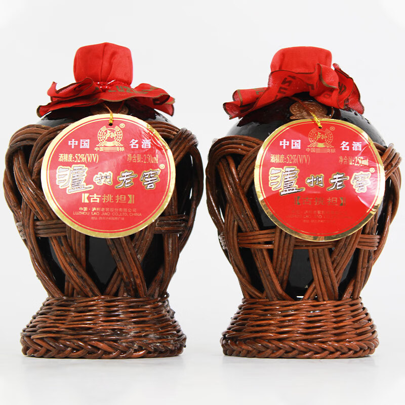 四川泸州老窖2002年古挑担口感浓香型52度白酒250ml*2套装