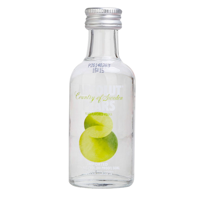 绝对伏特加（Absolut Vodka）洋酒苹果梨小酒版50ml单瓶装