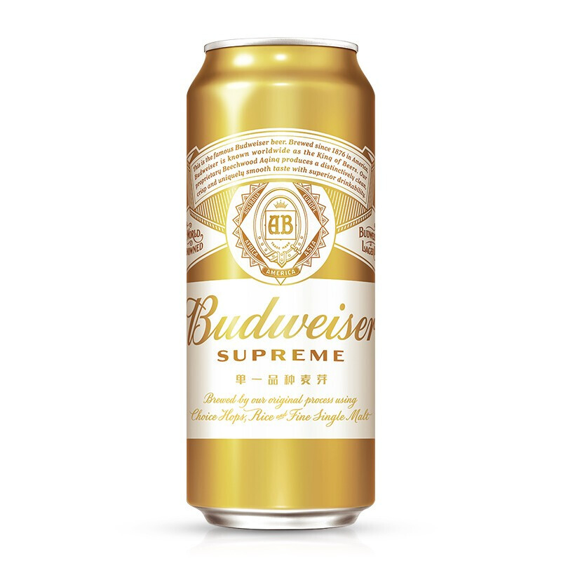 百威（Budweiser）金尊啤酒铝罐装500ml*6罐一听装