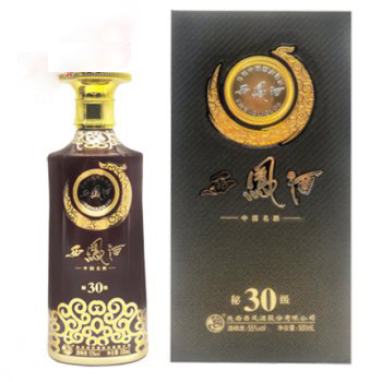 陕西西凤酒秘级西凤酒30年口感凤香型55度白酒500ml单瓶装