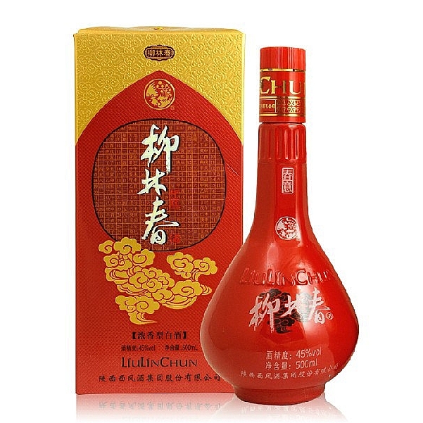 陕西西凤酒柳林春春意口感浓香型45度白酒500ml单瓶装