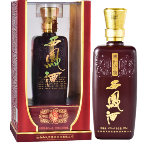 陕西西凤酒传世珍酿口感绵柔凤香型45度白酒500ml单瓶装