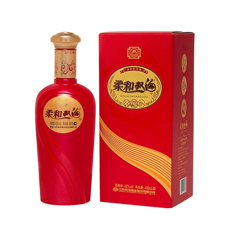 江苏省双沟酒柔和双沟红精品42度浓香型450ml单瓶装