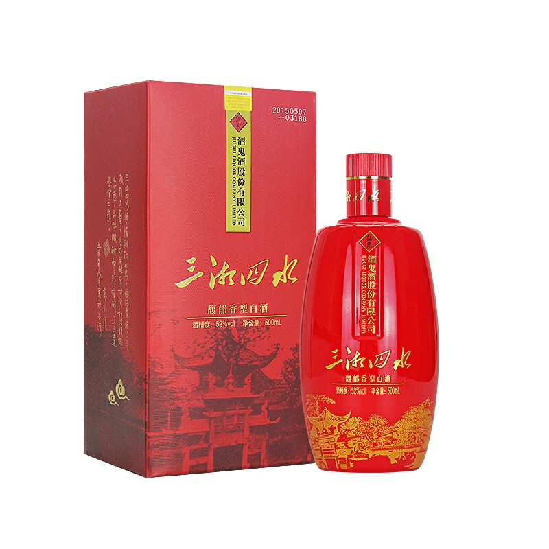 湖南酒鬼酒三湘四水52&deg;度馥郁香型500ml单瓶装