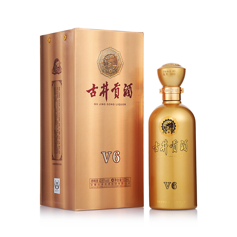 古井贡酒v6 406度口感浓香型白酒500ml单瓶装