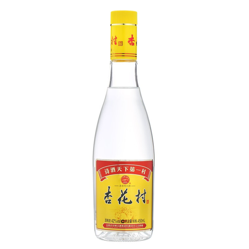 汾酒光瓶杏花村42&deg;度清香型450ml单瓶