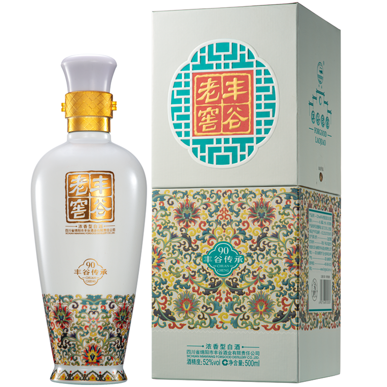 四川丰谷酒业丰谷老窖传承90 52度浓香型500ml