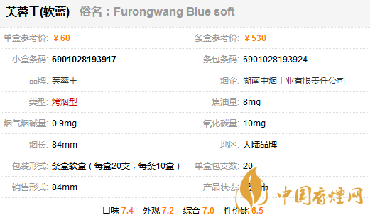芙蓉王软蓝价格及图片一览 芙蓉王软蓝真假鉴别方法