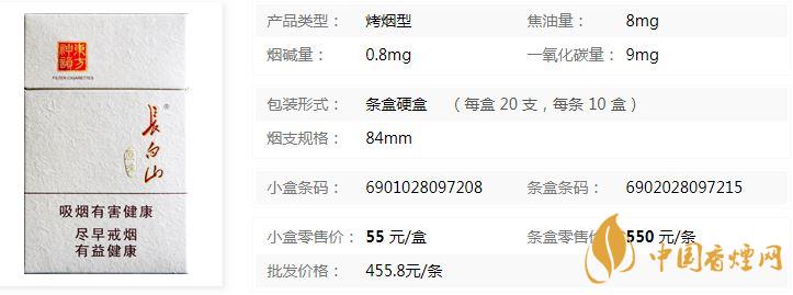 长白山原味烟多少钱一条 长白山原味香烟价格查询介绍