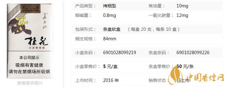 长白山桂花香烟价格软盒价格表查询一览